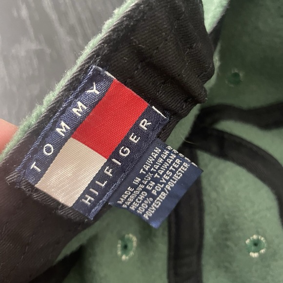 Vintage 90s Tommy Hilfiger Green Fleece Strap Back Hat - Picture 9 of 9